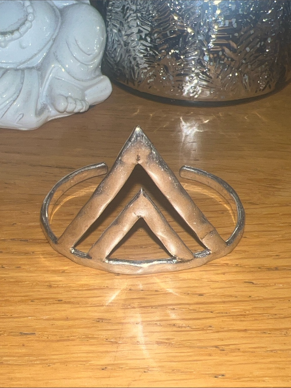 Lucky brand Geometric Chevron Silver Cuff Bracelet